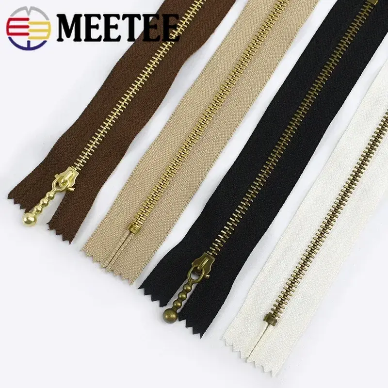 5Pcs Metal Zippers for Sewing 15/20/30/40cm 3# Close-End Decorative Bag Zipper Closure Zip Repair Kit DIY Accessories