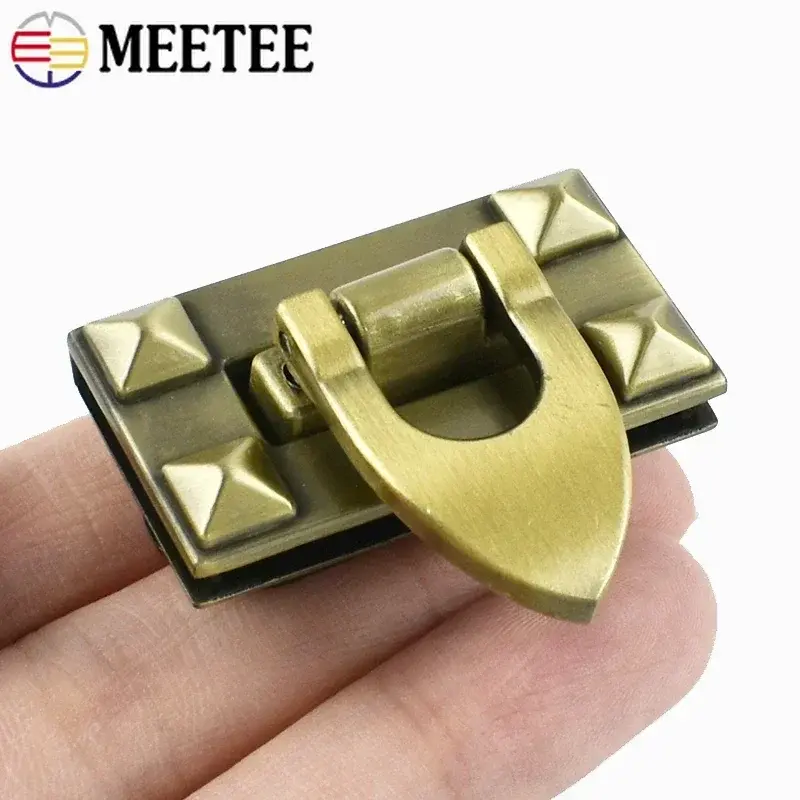 Meetee 2Pcs Bag Twist Turn Lock Snap Metal Locks Buckle Handbag Decor Closure Clasp DIY Bags Replacement Hardware Accessories