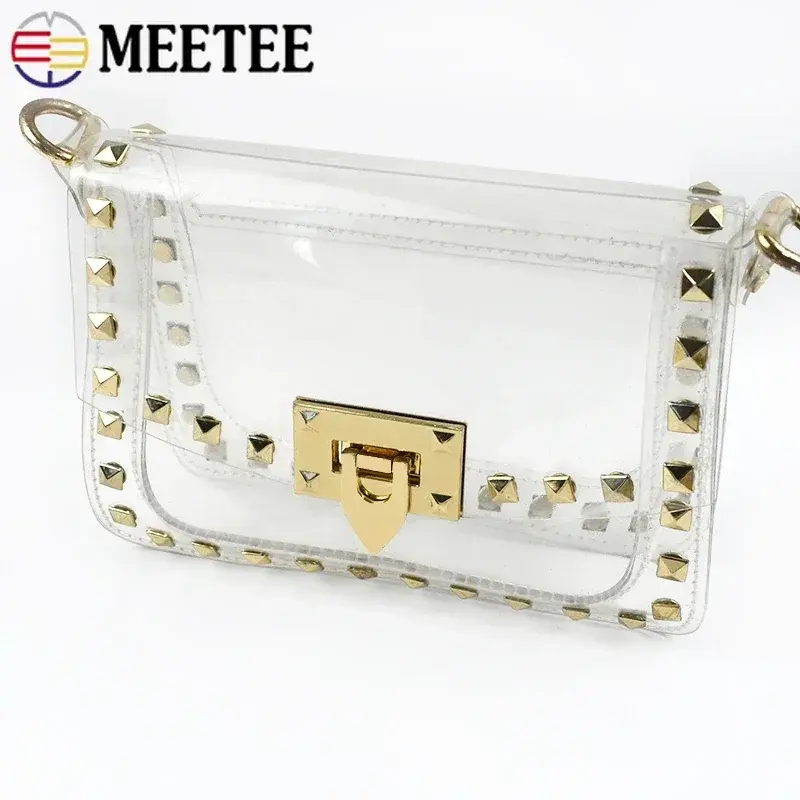 Meetee 2Pcs Bag Twist Turn Lock Snap Metal Locks Buckle Handbag Decor Closure Clasp DIY Bags Replacement Hardware Accessories