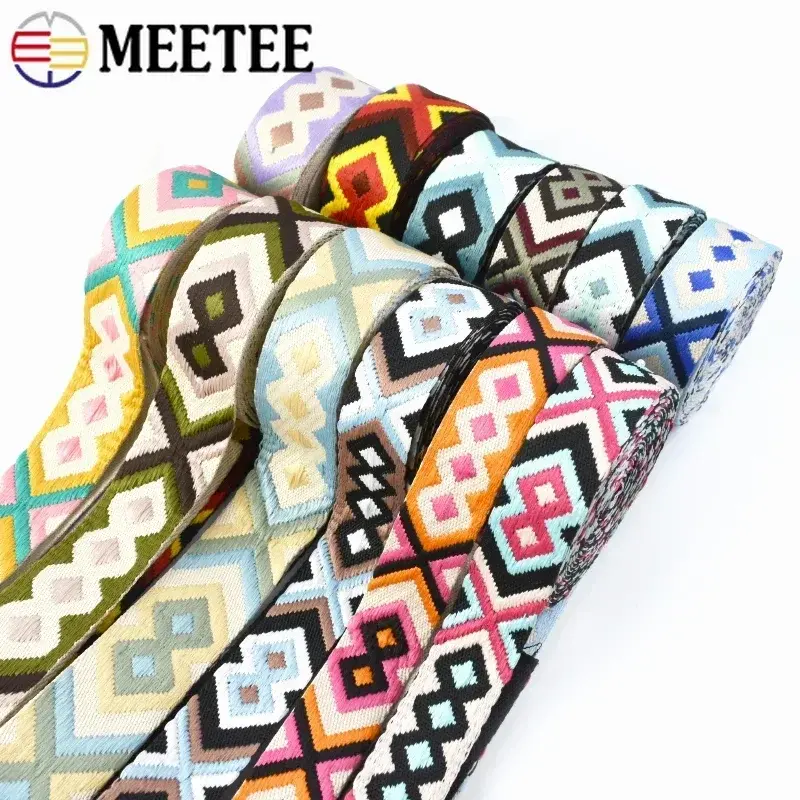 1-5Meters Meetee Polyester Jacquard Webbing Tape 38/50mm Backpack Strap Ribbon Belt Clothing Binding Band DIY Sewing Accessories
