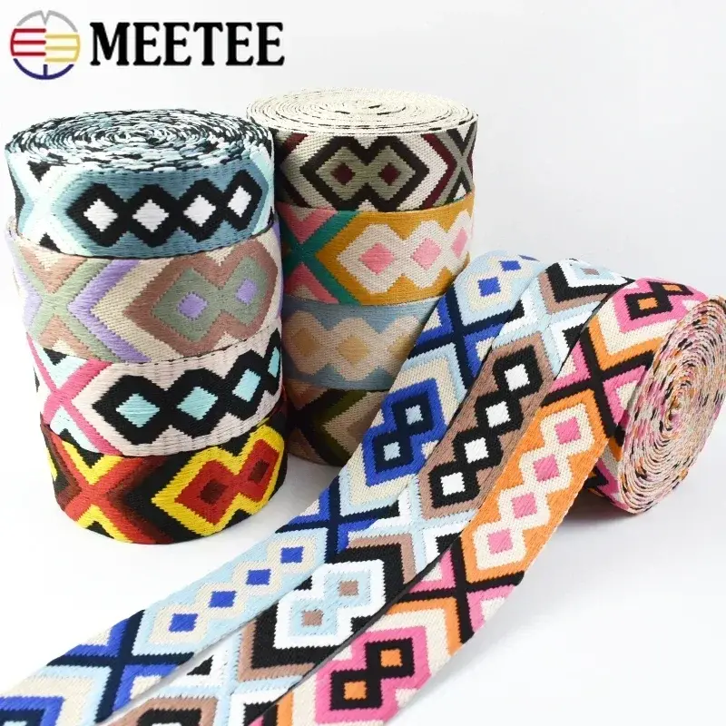 1-5Meters Meetee Polyester Jacquard Webbing Tape 38/50mm Backpack Strap Ribbon Belt Clothing Binding Band DIY Sewing Accessories