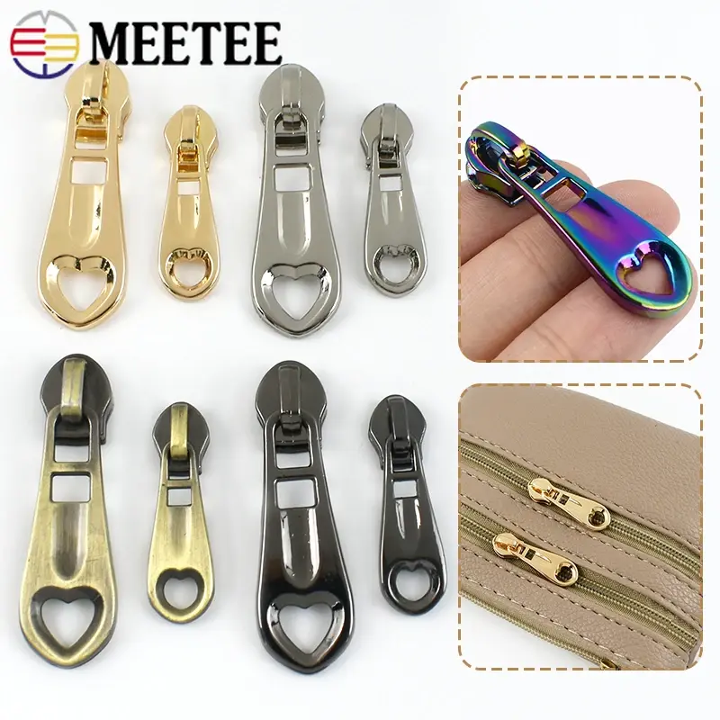 10/30Pcs 3# 5# Zipper Pulls for Nylon Zippers Tapes Heart Zip Sliders Clothes Sewing Zips Head DIY Repair Kits Bag Accessories