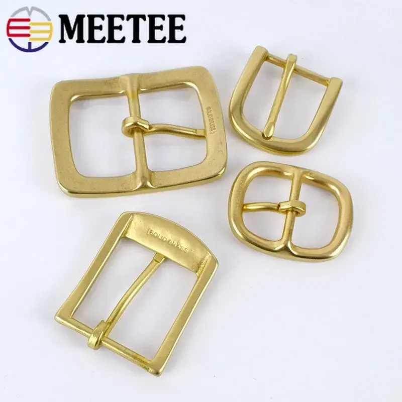 1/2Pcs Meetee 30/35/40/45mm Solid Brass Belt Buckles For Men Pin Buckle Head Bag Strap Clasps DIY Leather Crafts Accessories