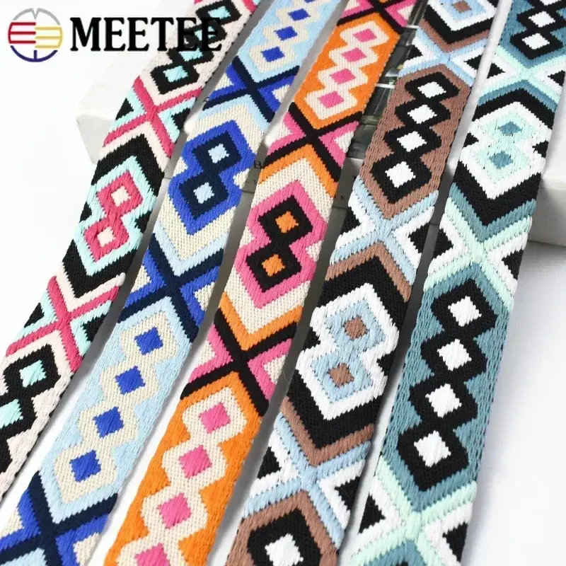 1-5Meters Meetee Polyester Jacquard Webbing Tape 38/50mm Backpack Strap Ribbon Belt Clothing Binding Band DIY Sewing Accessories
