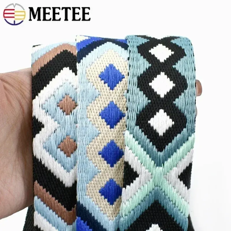 1-5Meters Meetee Polyester Jacquard Webbing Tape 38/50mm Backpack Strap Ribbon Belt Clothing Binding Band DIY Sewing Accessories