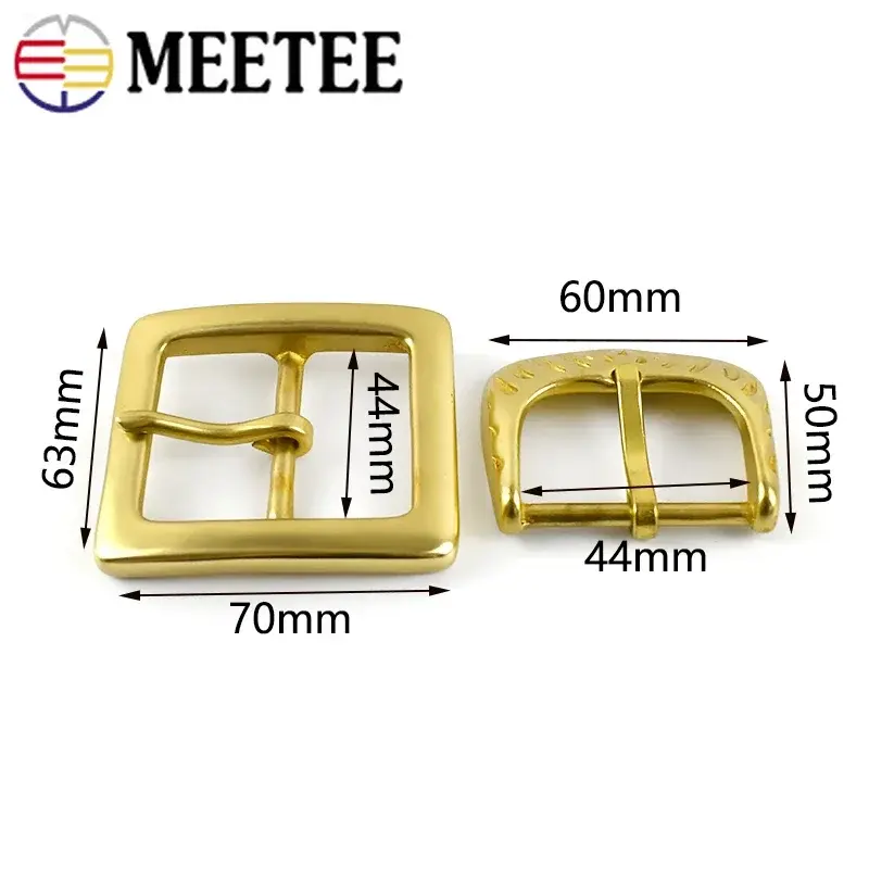 1/2Pcs Meetee 30/35/40/45mm Solid Brass Belt Buckles For Men Pin Buckle Head Bag Strap Clasps DIY Leather Crafts Accessories