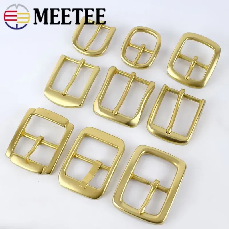 1/2Pcs Meetee 30/35/40/45mm Solid Brass Belt Buckles For Men Pin Buckle Head Bag Strap Clasps DIY Leather Crafts Accessories