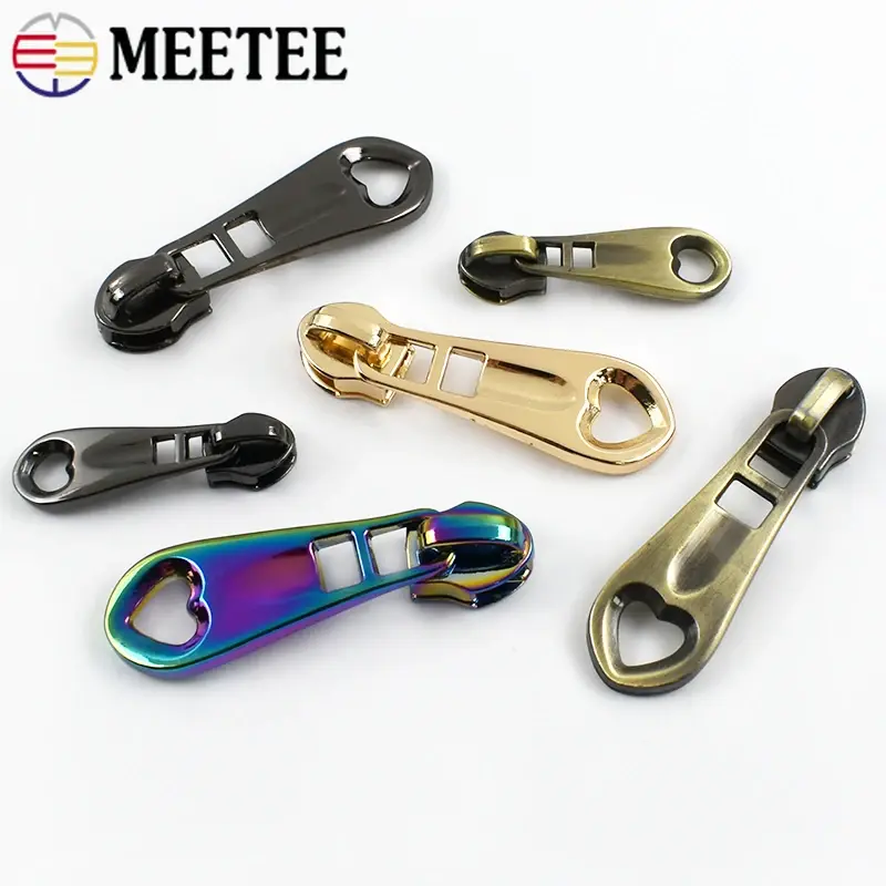10/30Pcs 3# 5# Zipper Pulls for Nylon Zippers Tapes Heart Zip Sliders Clothes Sewing Zips Head DIY Repair Kits Bag Accessories