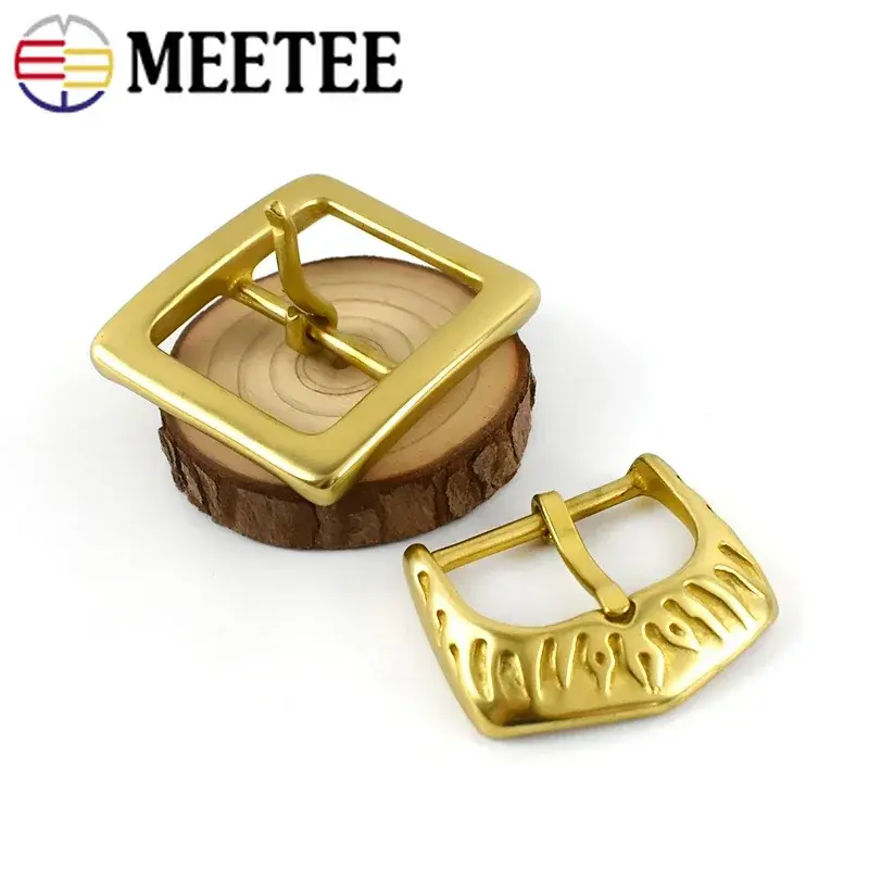 1/2Pcs Meetee 30/35/40/45mm Solid Brass Belt Buckles For Men Pin Buckle Head Bag Strap Clasps DIY Leather Crafts Accessories