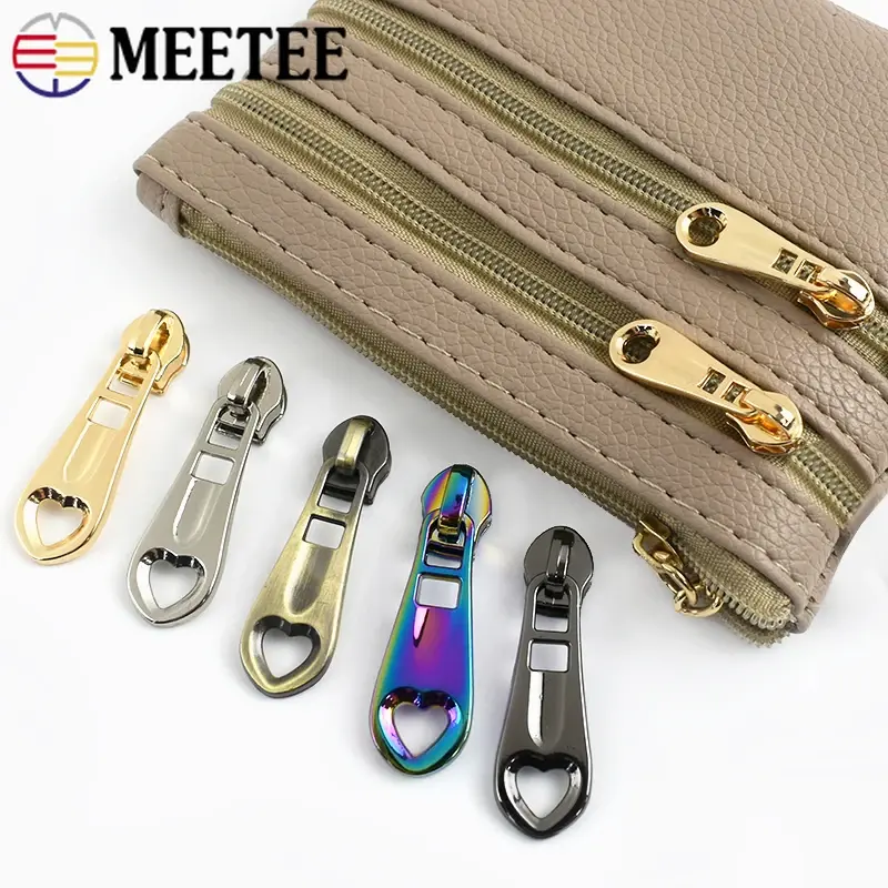 10/30Pcs 3# 5# Zipper Pulls for Nylon Zippers Tapes Heart Zip Sliders Clothes Sewing Zips Head DIY Repair Kits Bag Accessories