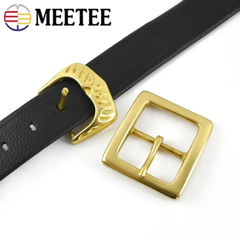 1/2Pcs Meetee 30/35/40/45mm Solid Brass Belt Buckles For Men Pin Buckle Head Bag Strap Clasps DIY Leather Crafts Accessories