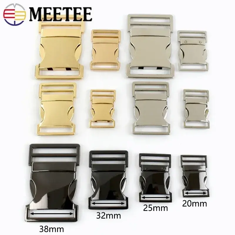 2/3/4Pcs Meetee 20-38mm Metal Side Release Buckles for Backpack Strap Pet Collar Belt Fast Clasp DIY Hardware Sewing Accessories
