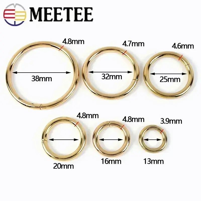 10/20Pcs 13-38mm Metal O Ring Buckle For Bag Strap Dog Collar Webbing Belt Clasp Handbag Chain Loops DIY Leather Craft Accessory