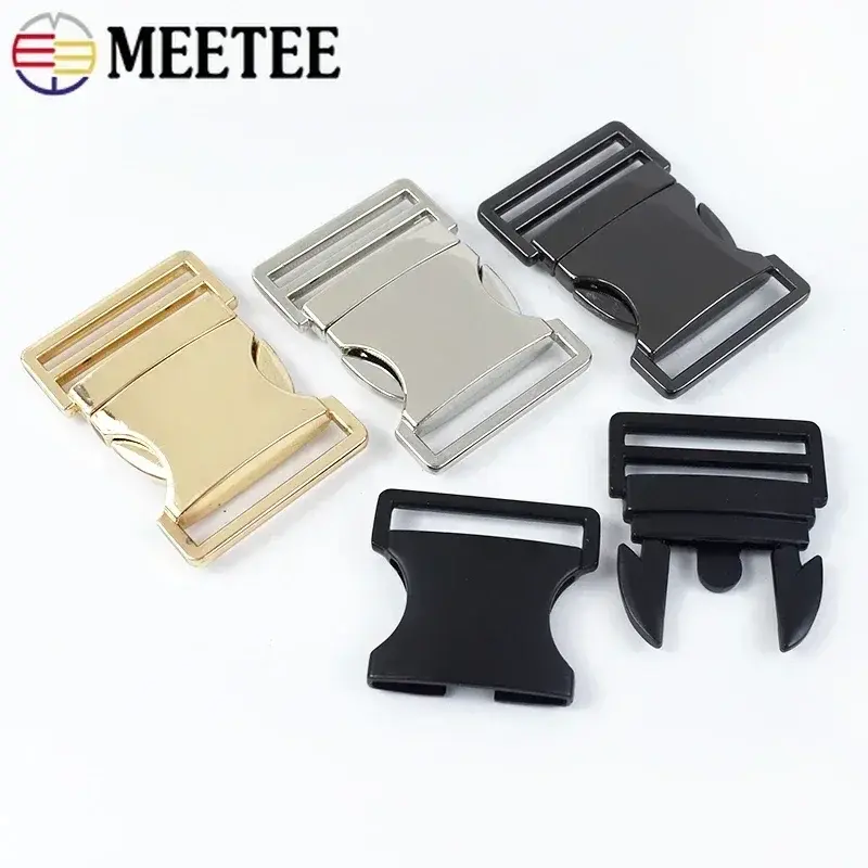 2/3/4Pcs Meetee 20-38mm Metal Side Release Buckles for Backpack Strap Pet Collar Belt Fast Clasp DIY Hardware Sewing Accessories