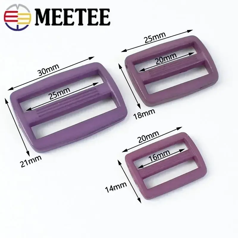 50Pcs 16-25mm Plastic Buckles For Knapsack Bag Strap Tri-Glide Slider Ring Clasp Webbing Belt Adjuster Hooks DIY Accessories