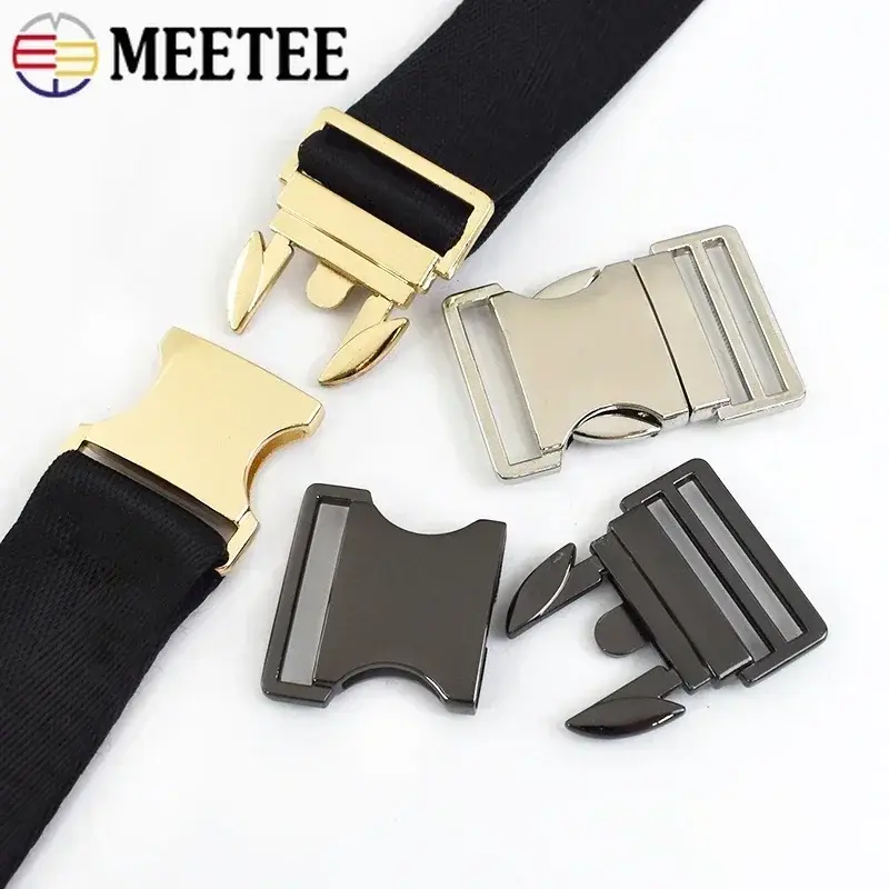 2/3/4Pcs Meetee 20-38mm Metal Side Release Buckles for Backpack Strap Pet Collar Belt Fast Clasp DIY Hardware Sewing Accessories