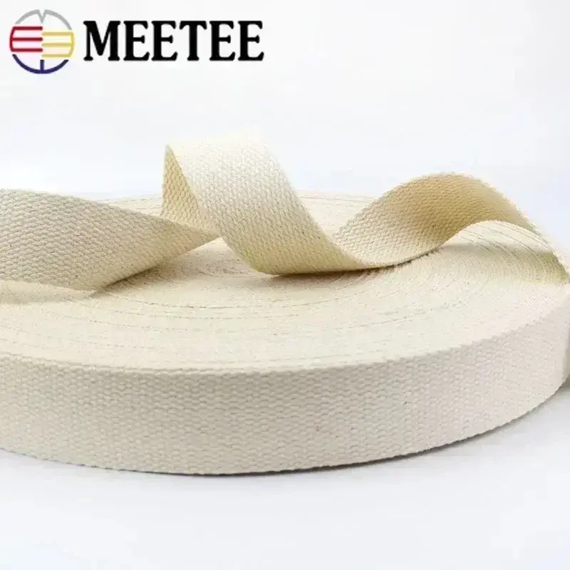 10-50mm 10/30/50M Polyester Cotton Webbing Tape for Bags Straps Garment Belts DIY Sewing Accessories Canvas Ribbon Bias Binding