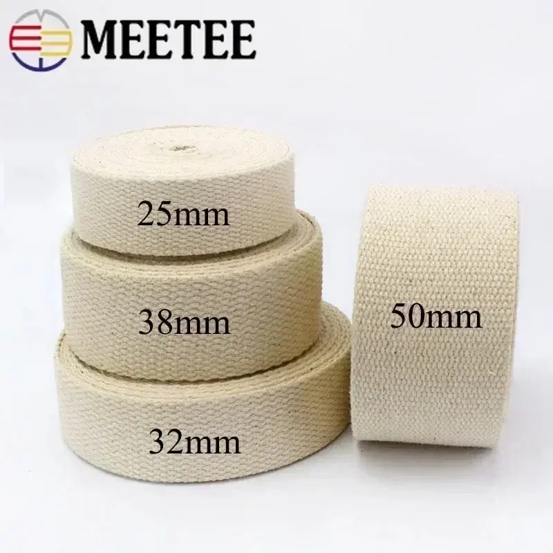 10-50mm 10/30/50M Polyester Cotton Webbing Tape for Bags Straps Garment Belts DIY Sewing Accessories Canvas Ribbon Bias Binding