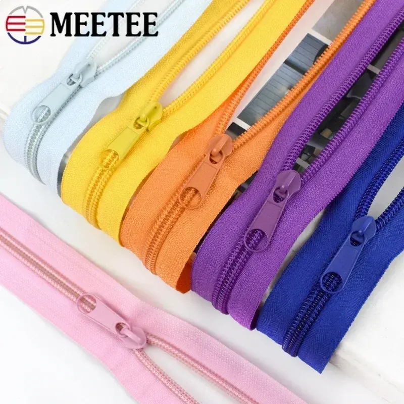 1-10M 3# 5# Nylon Coil Zippers+Zipper Slider For Garment Colorful Decoration Zips Bag Shoes Sewing Zip Repair Kits DIY Accessory