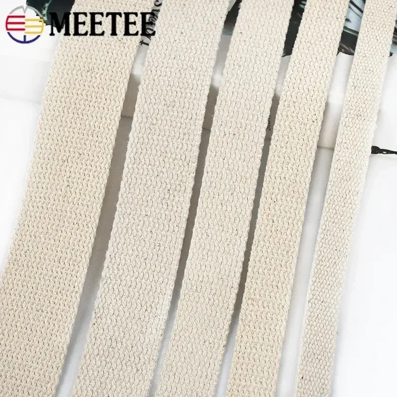 10-50mm 10/30/50M Polyester Cotton Webbing Tape for Bags Straps Garment Belts DIY Sewing Accessories Canvas Ribbon Bias Binding
