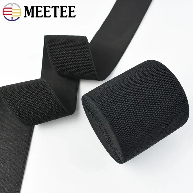 2.5-10cm Meetee 2/5M Elastic Band for Pants 2.2mm Thick Rubber Bands Webbing Bag Belt Stretch Tapes DIY Clothing Accessories