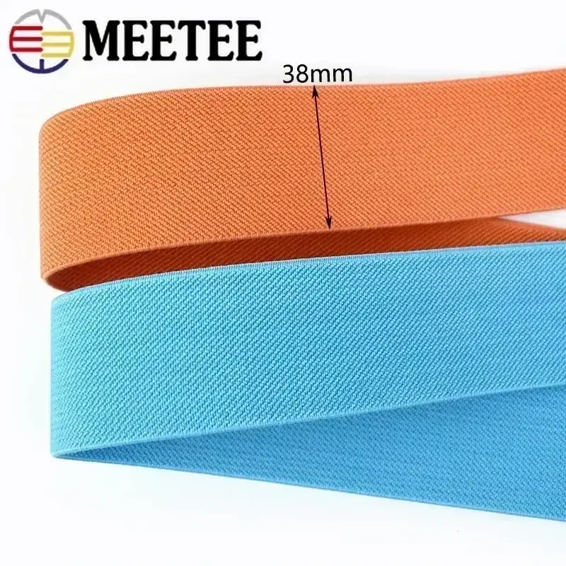 2-10Meters 38mm Colorful Elastic Band Nylon Rubber Ribbon For Pants Stretch Webbing Underwear Bias Binding DIY Sewing Accessory