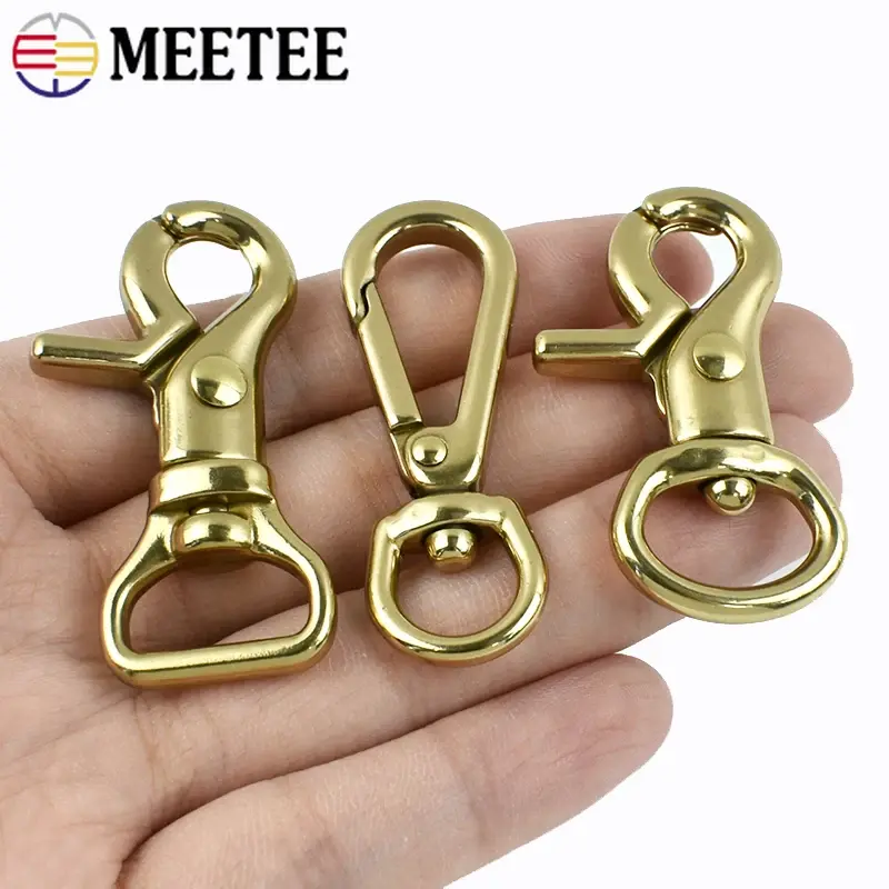 2/5/10Pcs Meetee 10-25mm Brass Metal Buckle For Bag Strap Swivel Lobster Clasp Belt Webbing Connect Snap Hooks DIY Accessories