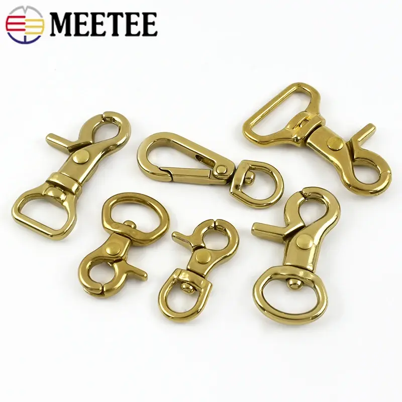 2/5/10Pcs Meetee 10-25mm Brass Metal Buckle For Bag Strap Swivel Lobster Clasp Belt Webbing Connect Snap Hooks DIY Accessories