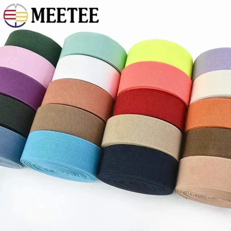2-10Meters 38mm Colorful Elastic Band Nylon Rubber Ribbon For Pants Stretch Webbing Underwear Bias Binding DIY Sewing Accessory