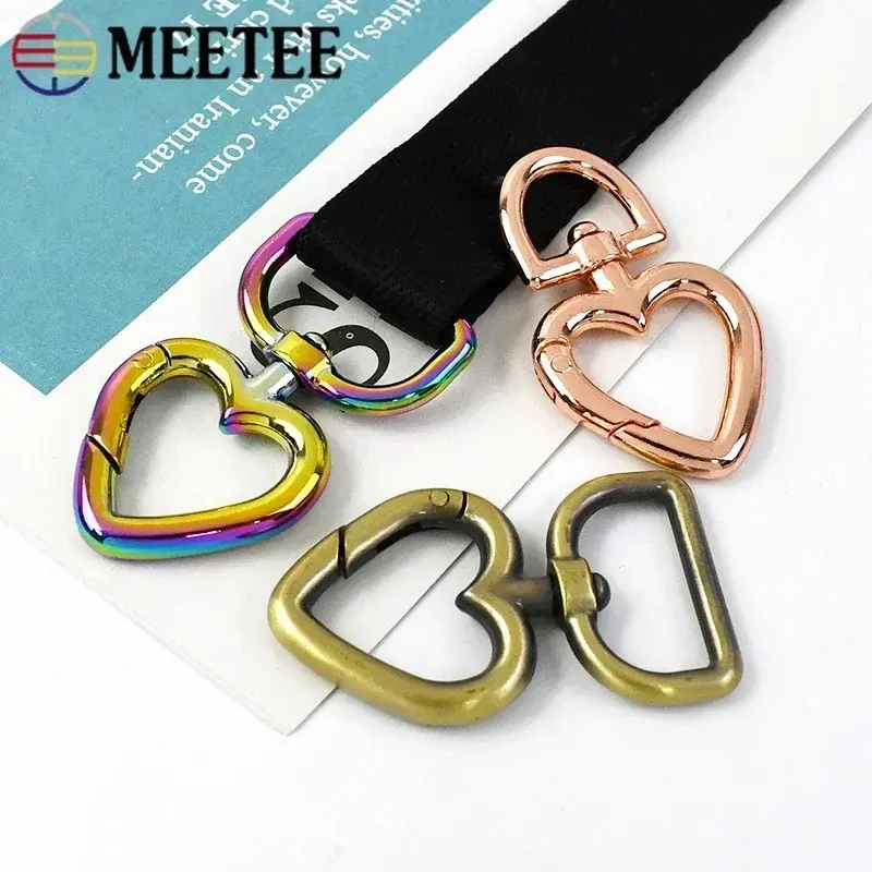 5-30Pcs Meetee 13/20mm Metal Buckles For Bag Strap Heart Ring Lobster Clasp Dog Collar Chain Snap Hooks DIY Hardware Accessories