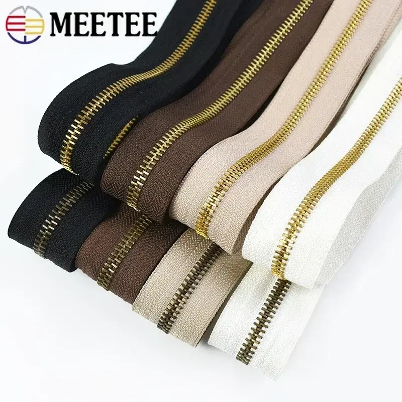 5# Metal Zipper By The Meter Garment Shoes Decorative Zippers for Sewing Bag Clothes Zips Repair Kits DIY Tailor Accessories