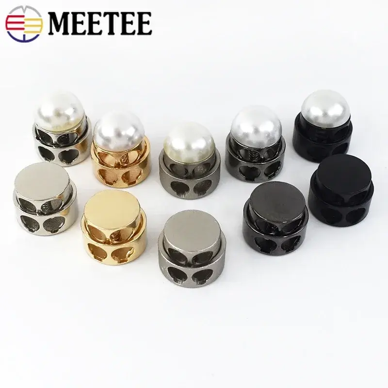 10Pcs Metal Stopper Buckle Double Hole Rope End Spring Button Garment Elastic Adjustment Cord Lock Clasp DIY Sewing Accessories