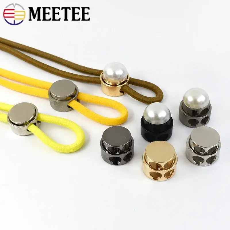 10Pcs Metal Stopper Buckle Double Hole Rope End Spring Button Garment Elastic Adjustment Cord Lock Clasp DIY Sewing Accessories