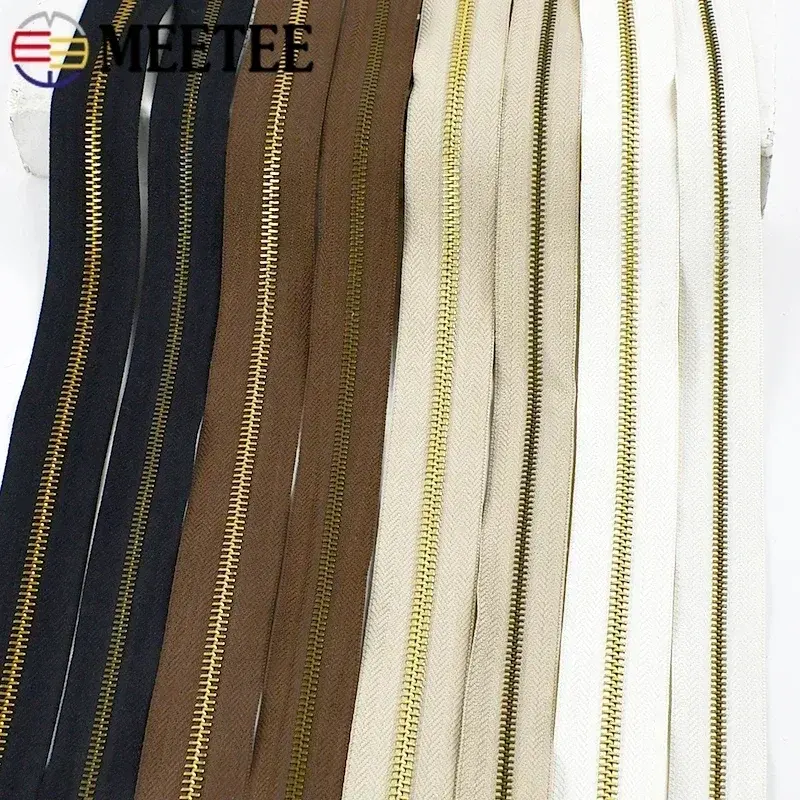 5# Metal Zipper By The Meter Garment Shoes Decorative Zippers for Sewing Bag Clothes Zips Repair Kits DIY Tailor Accessories