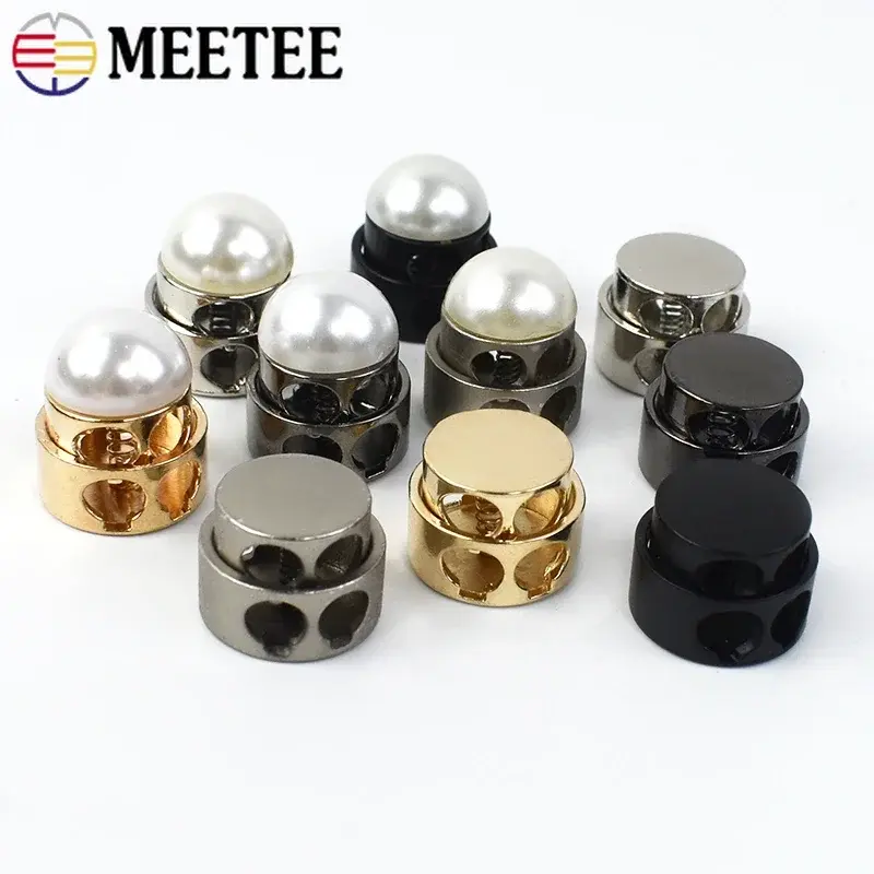 10Pcs Metal Stopper Buckle Double Hole Rope End Spring Button Garment Elastic Adjustment Cord Lock Clasp DIY Sewing Accessories