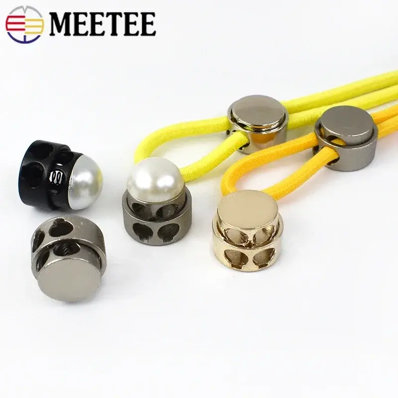 10Pcs Metal Stopper Buckle Double Hole Rope End Spring Button Garment Elastic Adjustment Cord Lock Clasp DIY Sewing Accessories