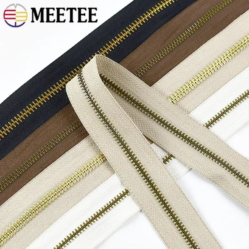 5# Metal Zipper By The Meter Garment Shoes Decorative Zippers for Sewing Bag Clothes Zips Repair Kits DIY Tailor Accessories