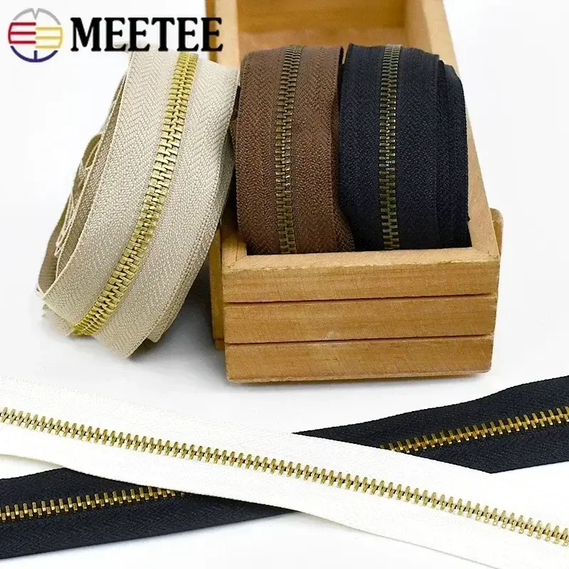 5# Metal Zipper By The Meter Garment Shoes Decorative Zippers for Sewing Bag Clothes Zips Repair Kits DIY Tailor Accessories