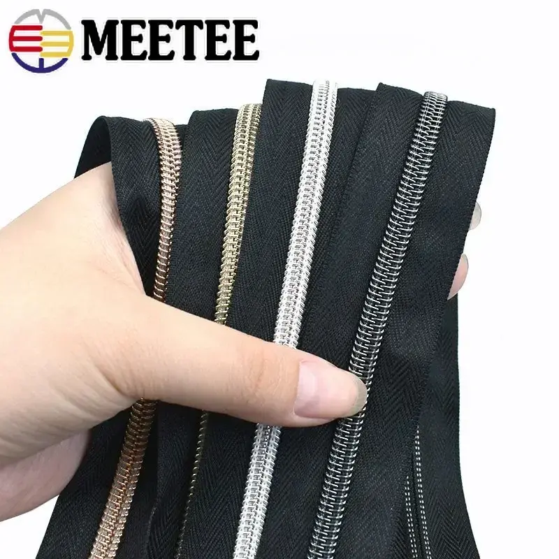 1/2/3/5/10M 3# 5# Sewing Zippers Tapes By The Meter Bag Shoes Nylon Zipper Decorative Roll Coil Zips Repair Kit DIY Accessories