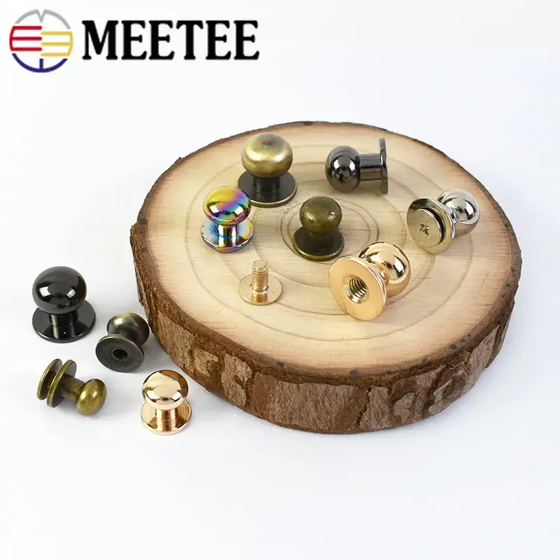 20Pcs 4-12mm Metal Rivets Nails Buckles Round Head Studs Screw Buckle Button Clasp for Belt Bag Clothes DIY Leather Accessories