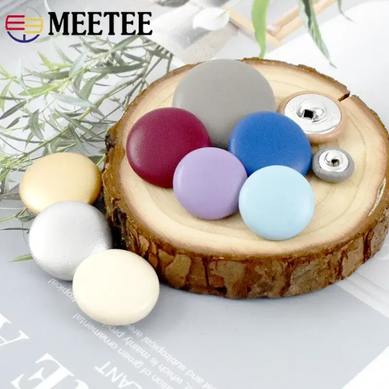 30Pcs 11-28mm Leather Covered Button For Sewing Jacket Coat Decorative Buckle Round Shank Buttons DIY Clothing Repair Accessory