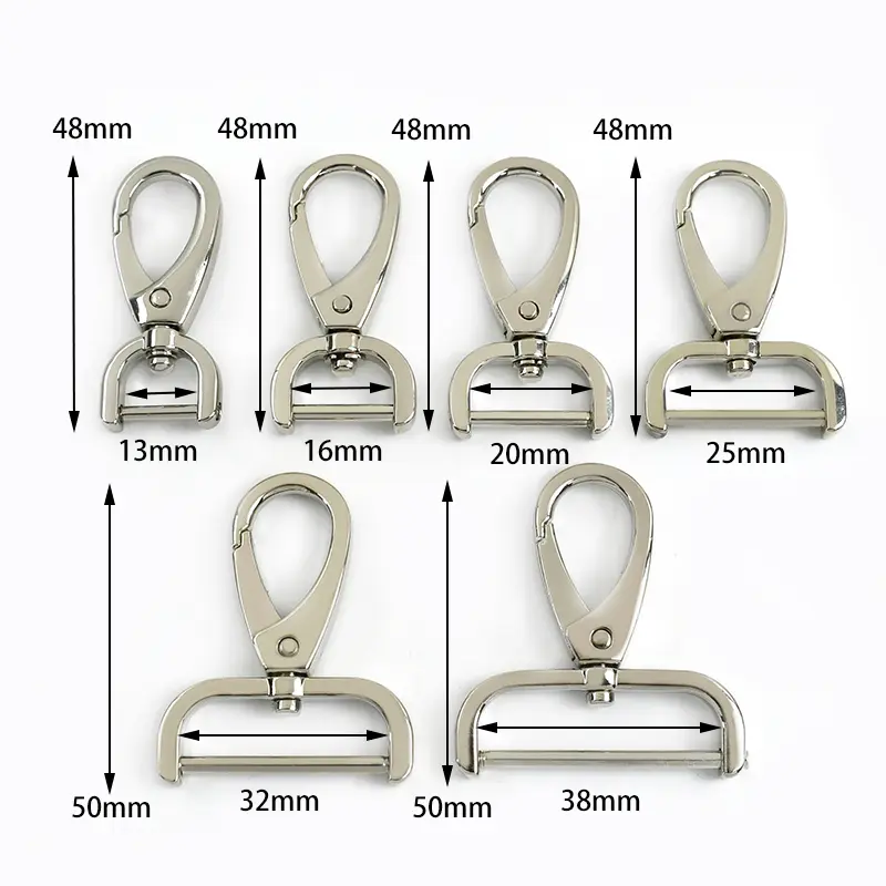 5Pcs Detachable Bag Buckles for Strap 13-38mm Metal Swivel Lobster Clasp Belt Webbing Trigger Snap Hook DIY Accessories