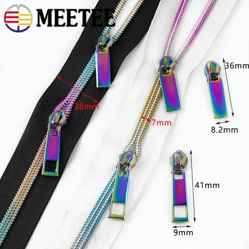 5Meters 5# Nylon Zipper Tape By The Meter Plastic Zippers Slider Decorative Zip Pulls Repair Kit Sewing Closures DIY Accessories
