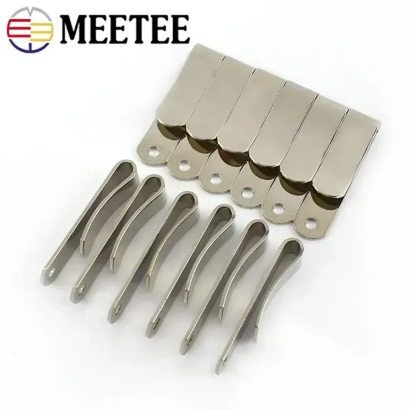 2-20Pcs 32x8mm Metal Clip Buckle With Hole For Waist Belt Hook Sheath Leather Wallet Clips Clasp DIY Bag Hardware Accessories
