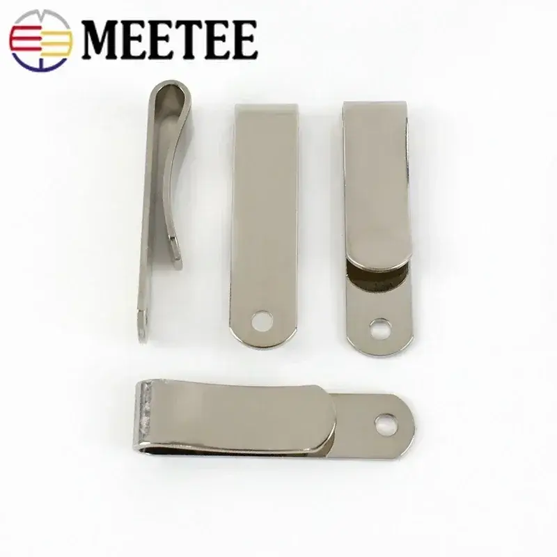 2-20Pcs 32x8mm Metal Clip Buckle With Hole For Waist Belt Hook Sheath Leather Wallet Clips Clasp DIY Bag Hardware Accessories