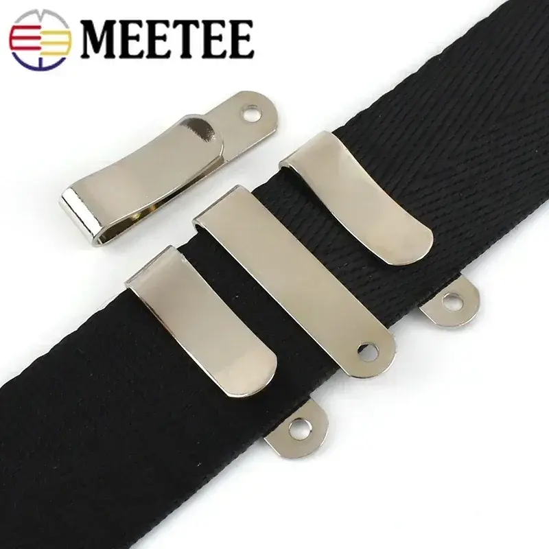 2-20Pcs 32x8mm Metal Clip Buckle With Hole For Waist Belt Hook Sheath Leather Wallet Clips Clasp DIY Bag Hardware Accessories