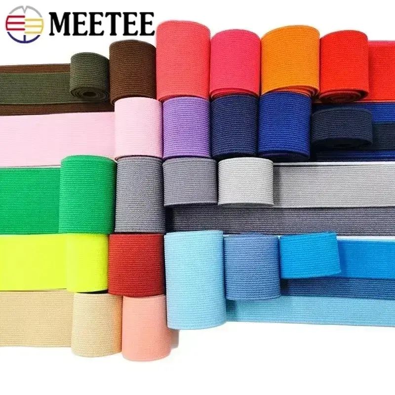 5/8M 20/25/30/40/50mm Elastic Band For Waistband Pants Ribbon Stretch Webbing Rubber Cord Tape DIY Clothes Sewing Accessories