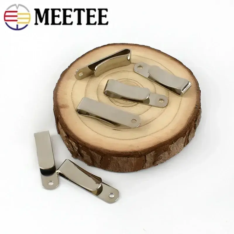2-20Pcs 32x8mm Metal Clip Buckle With Hole For Waist Belt Hook Sheath Leather Wallet Clips Clasp DIY Bag Hardware Accessories