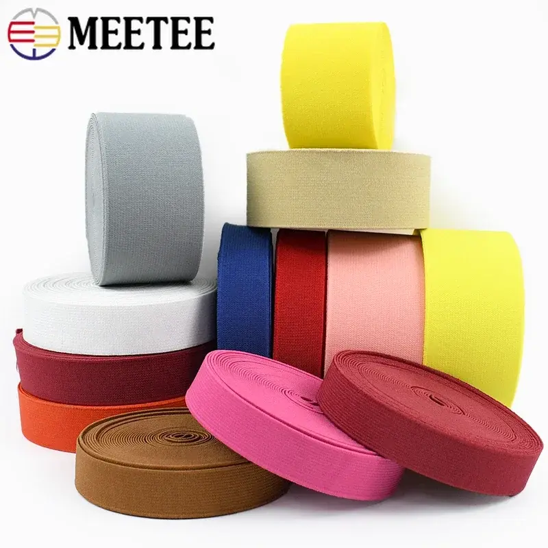 5/8M 20/25/30/40/50mm Elastic Band For Waistband Pants Ribbon Stretch Webbing Rubber Cord Tape DIY Clothes Sewing Accessories