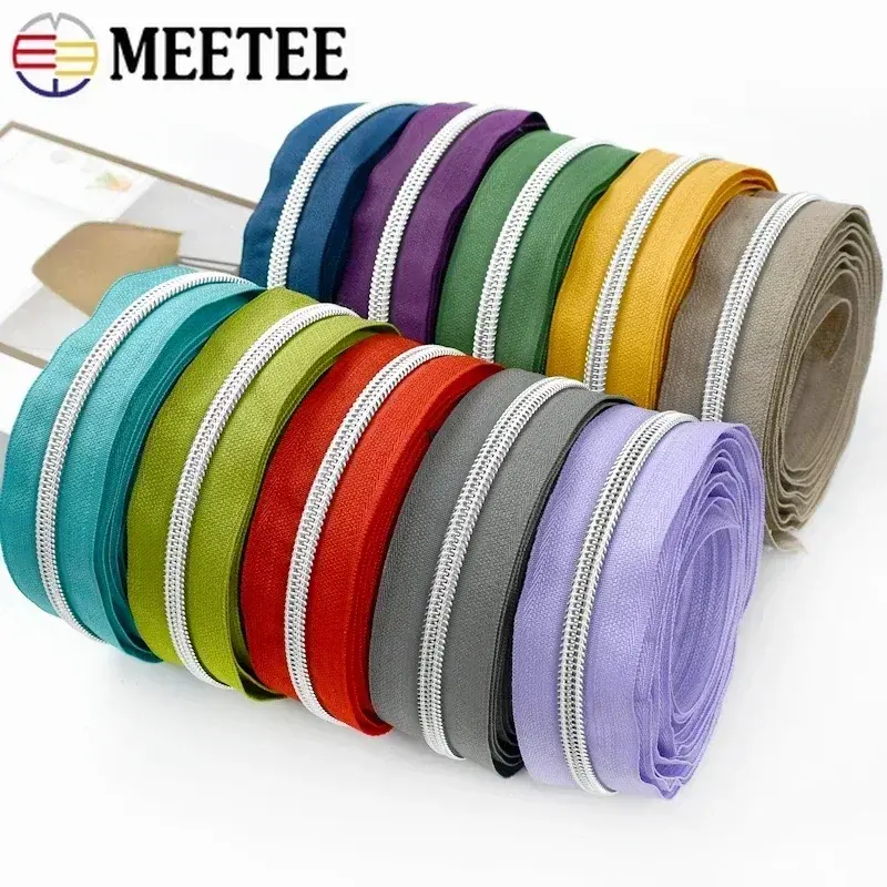 1-10M 5# Nylon Zippers Tape for Bag Rolls Plasic Zips By The Meter Shoes Garments Zipper Repair Kit DIY Replacement Accessories